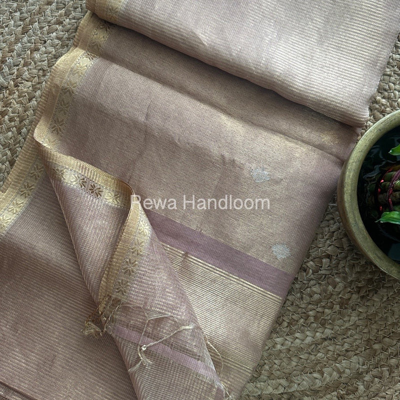 Maheshwari Onion Tissue Silk Saree TSB010