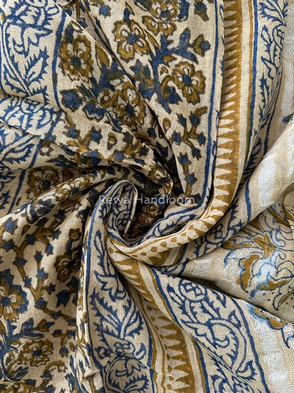 Beige Cotton Linen Saree LS020