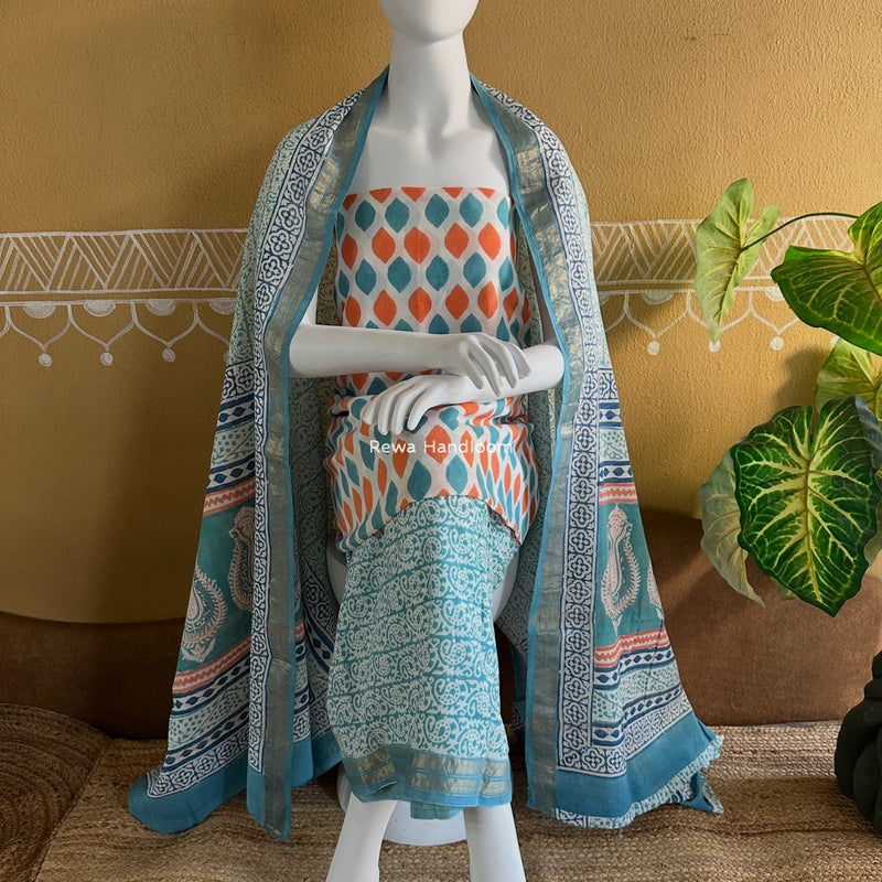 Maheshwari Bagh Indigo Print Suit