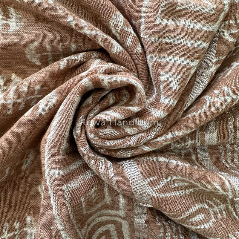 Light Onion Pink Cotton Linen Saree LS06