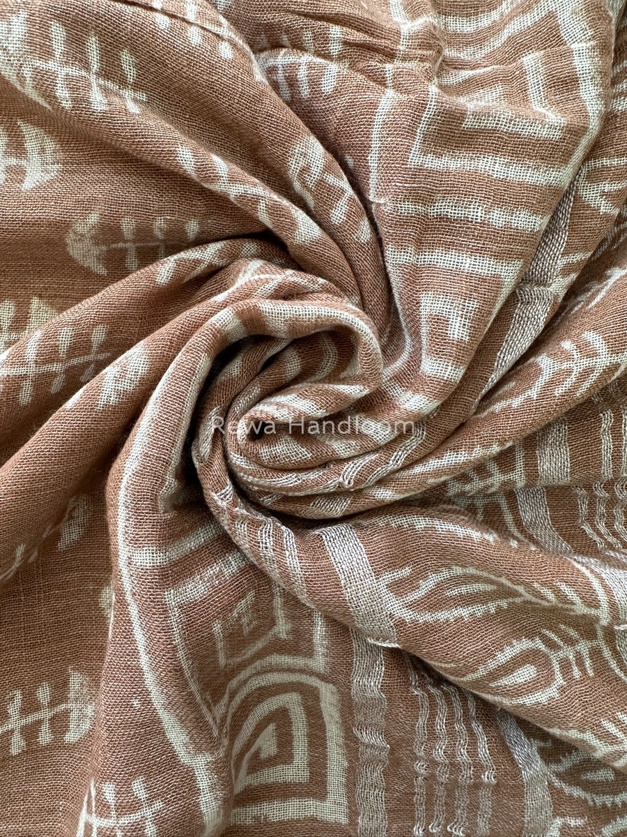 Light Onion Pink Cotton Linen Saree LS06