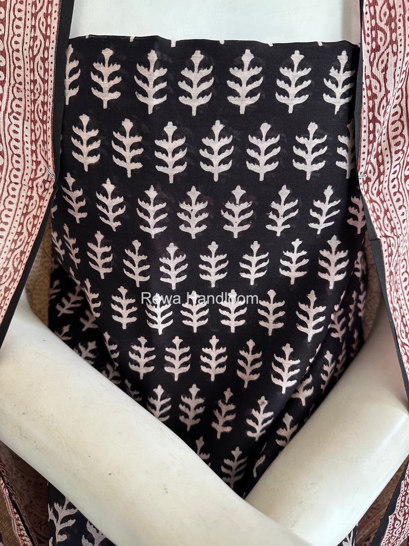 Maheshwari Black-White Bagh Print Suit BSP0213