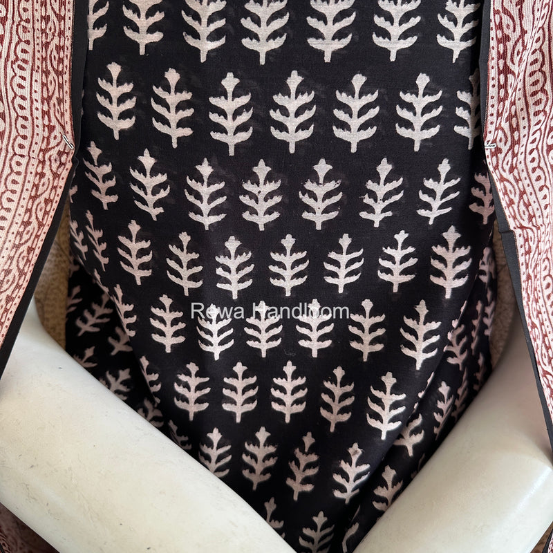 Maheshwari Black-White Bagh Print Suit BSP0213