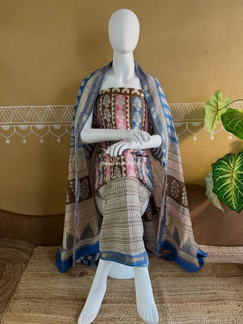 Maheshwari Bagh Indigo Print Suit