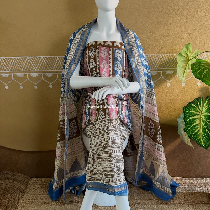 Maheshwari Bagh Indigo Print Suit