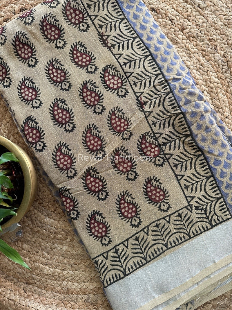 Tussar Cotton Linen Saree LS018