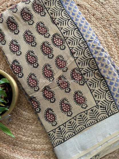 Tussar Cotton Linen Saree LS018