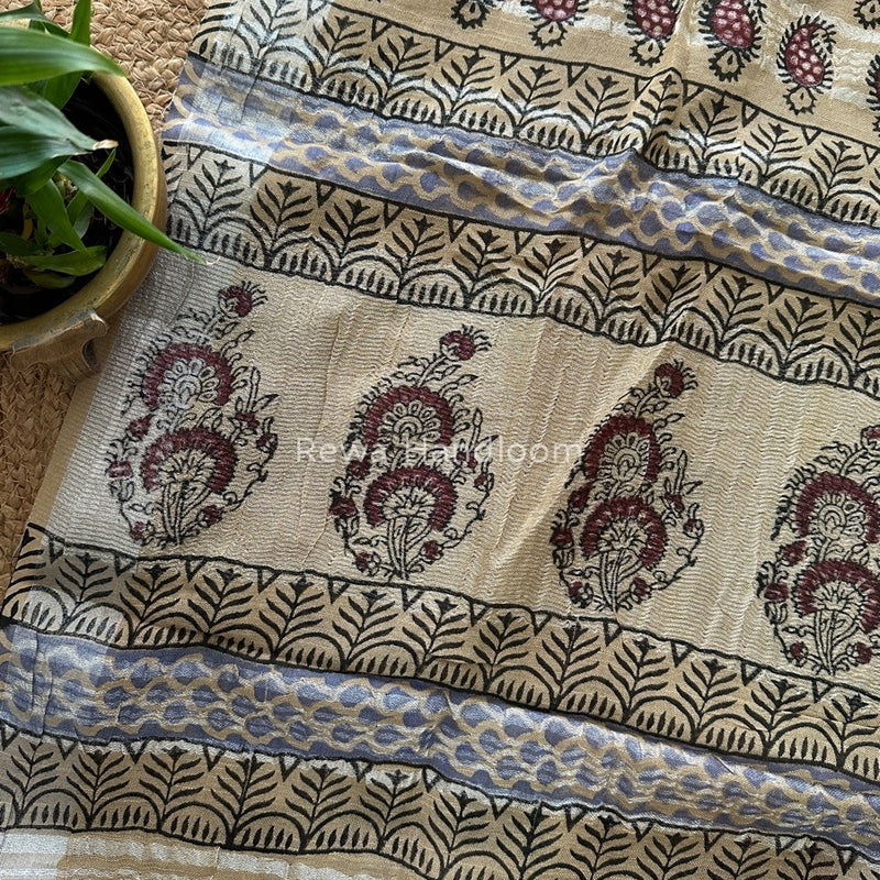 Tussar Cotton Linen Saree LS018