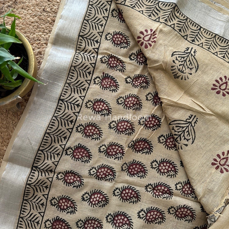 Tussar Cotton Linen Saree LS018