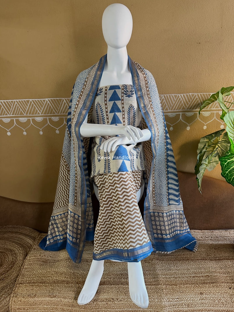 Maheshwari Bagh Indigo Print Suit