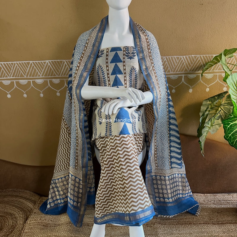Maheshwari Bagh Indigo Print Suit