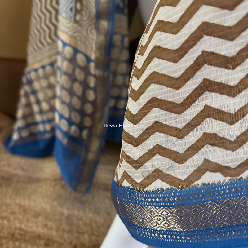 Maheshwari Indigo Print Suit