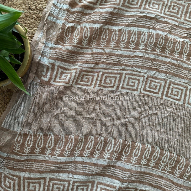 Light Onion Cotton Linen Saree LS019