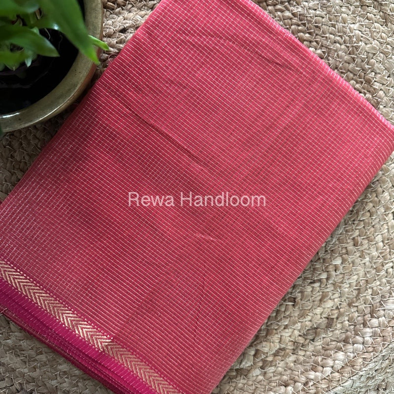 Maheshwari Onion Tissue Silk Saree TCB0045