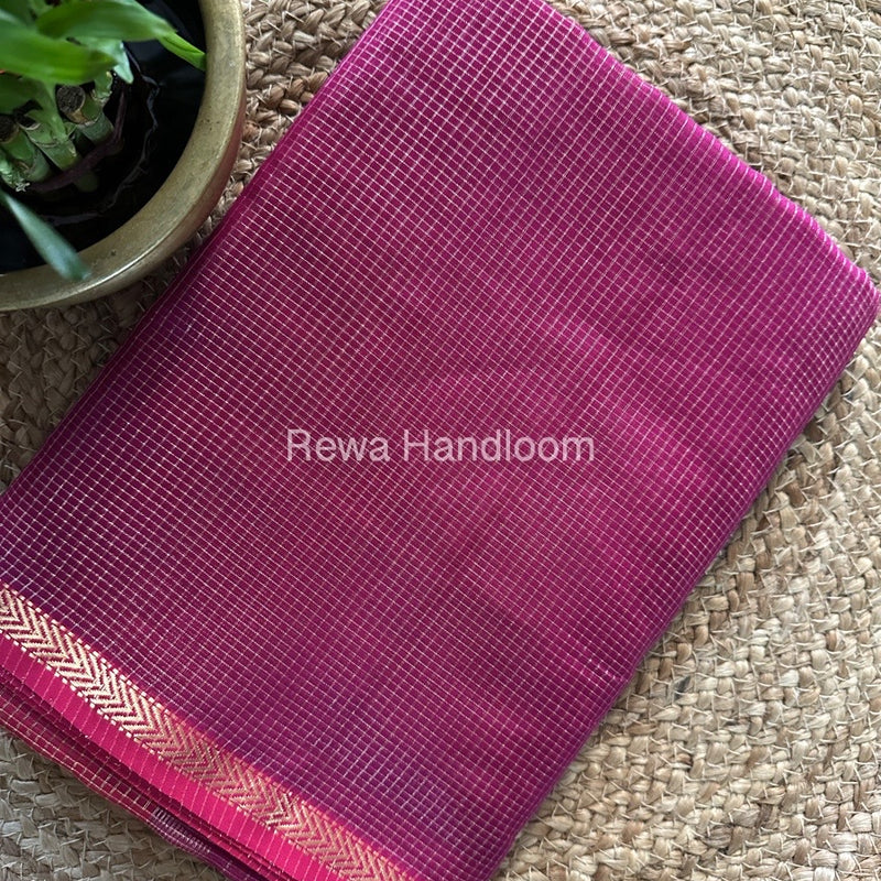 Maheshwari Rani Pink Tissue Silk Saree TCB0044