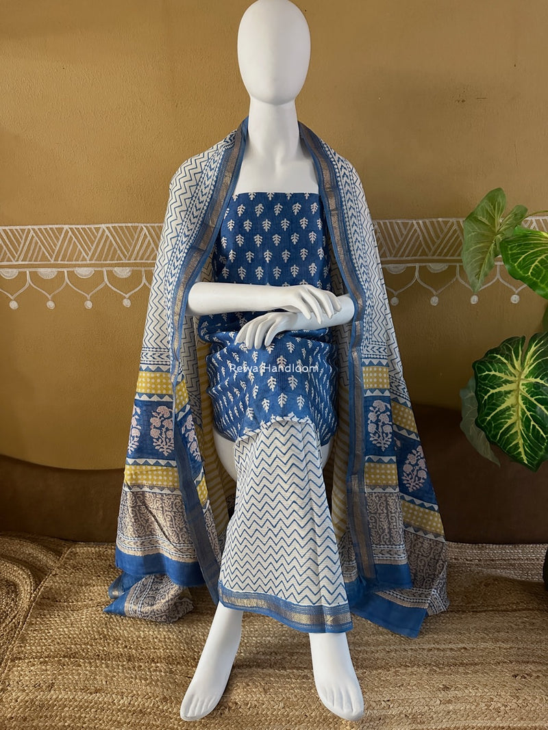 Maheshwari Bagh Indigo Print Suit