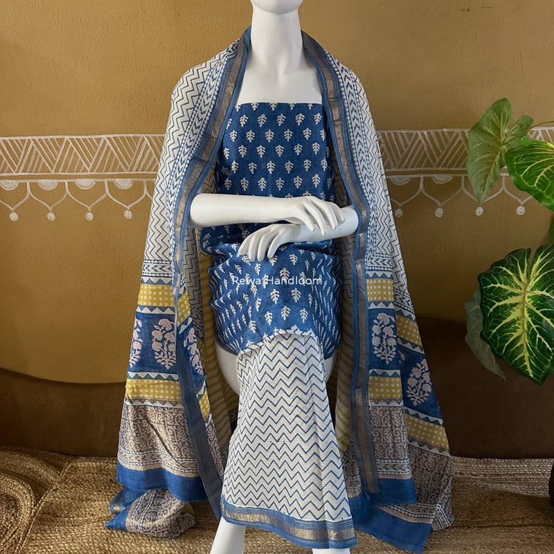 Maheshwari Bagh Indigo Print Suit