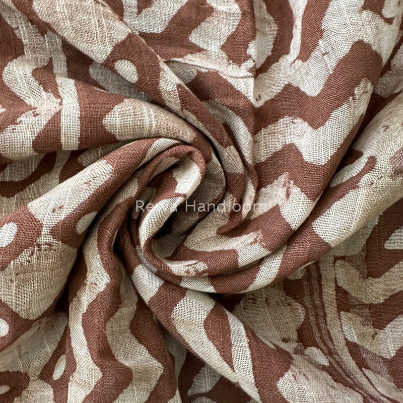 Brown Cotton Linen Saree LS011