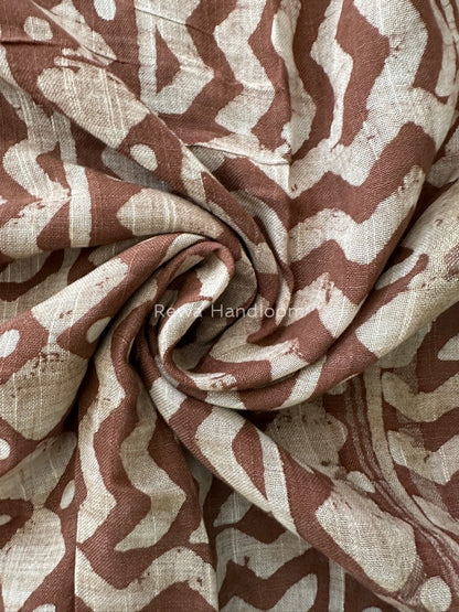 Brown Cotton Linen Saree LS011