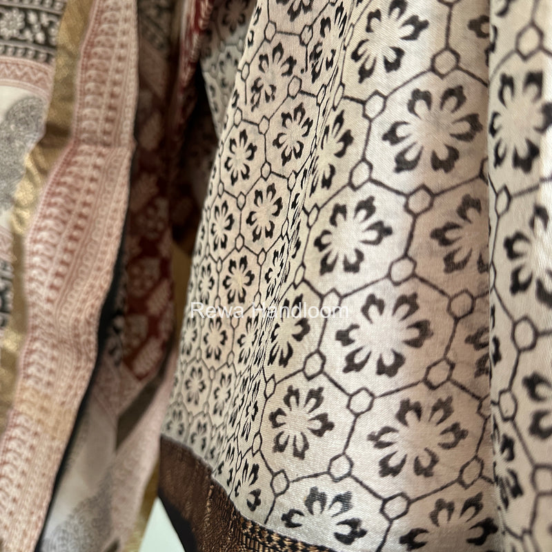 Maheshwari Red-White Bagh Print Suit BSP0219