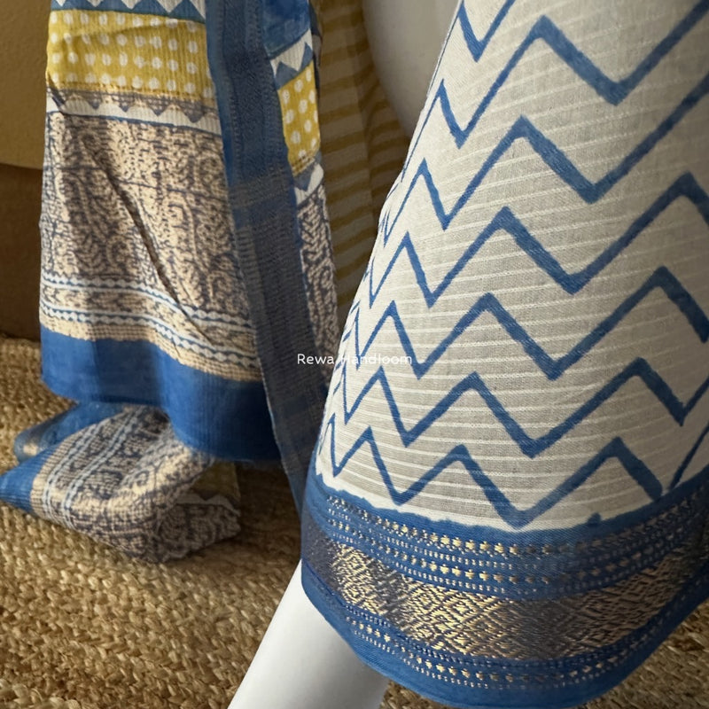 Maheshwari Bagh Indigo Print Suit