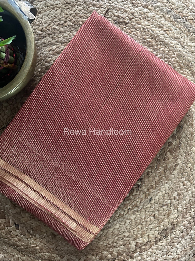 Maheshwari Rani Pink Tissue Silk Saree TCB0034