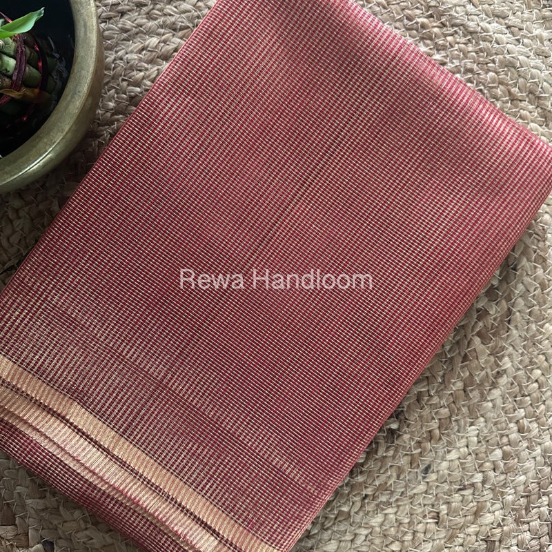 Maheshwari Rani Pink Tissue Silk Saree TCB0034