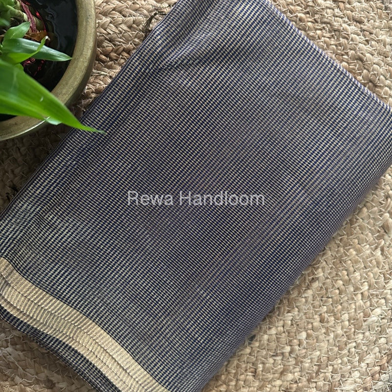 Maheshwari Blue Tissue Silk Saree TCB0035