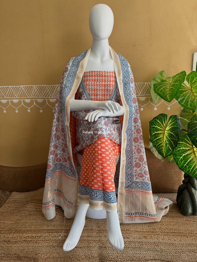 Maheshwari Bagh Indigo Print Suit