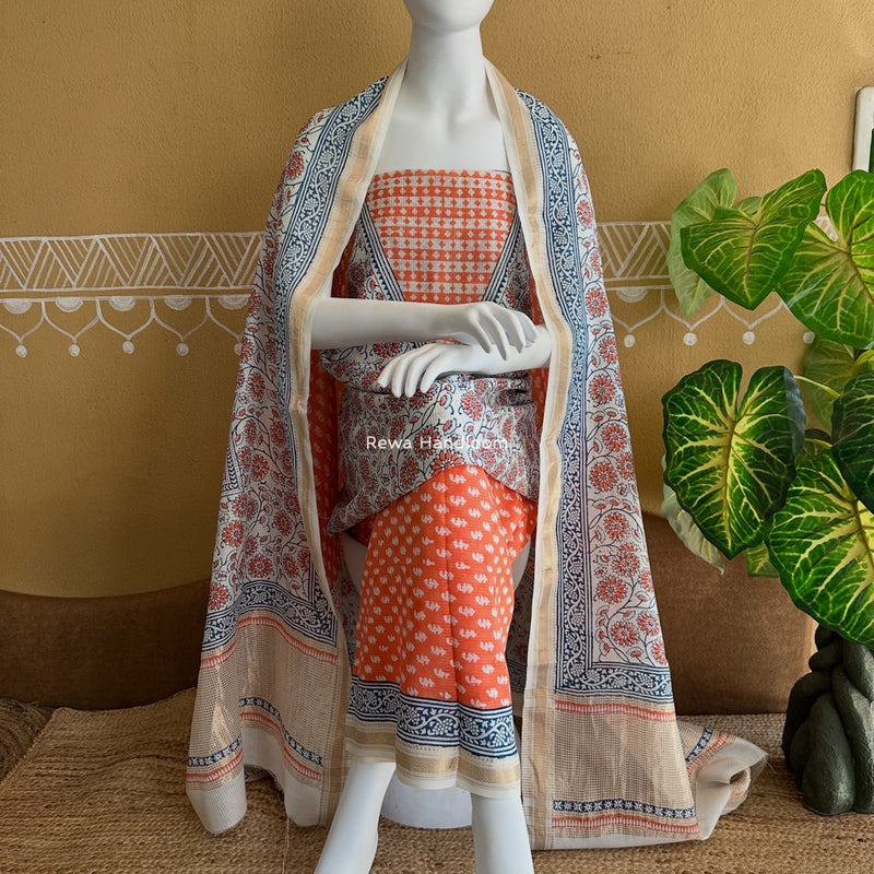 Maheshwari Bagh Indigo Print Suit