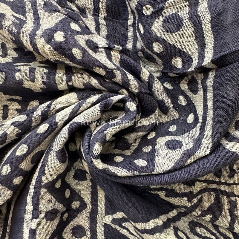 Blue Cotton Linen Saree LS01