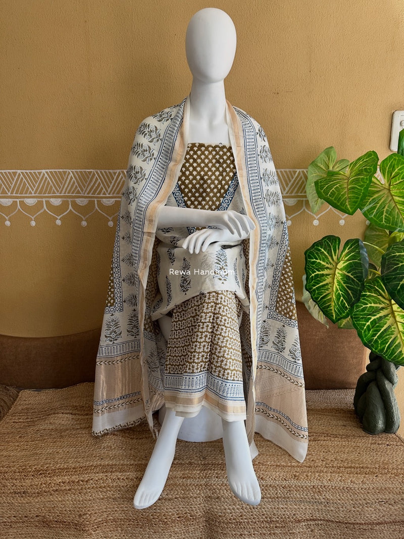 Maheshwari Bagh Indigo Print Suit