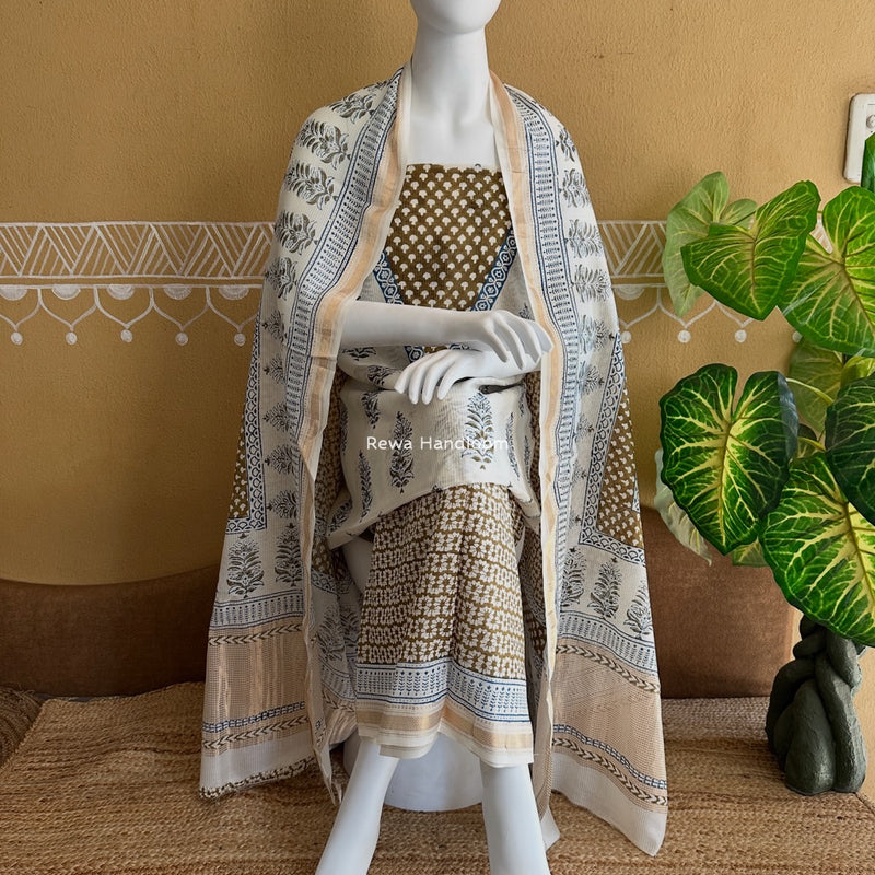 Maheshwari Bagh Indigo Print Suit