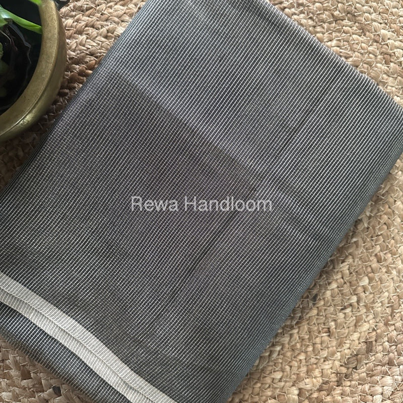 Maheshwari Black Tissue Silk Saree TCB0031