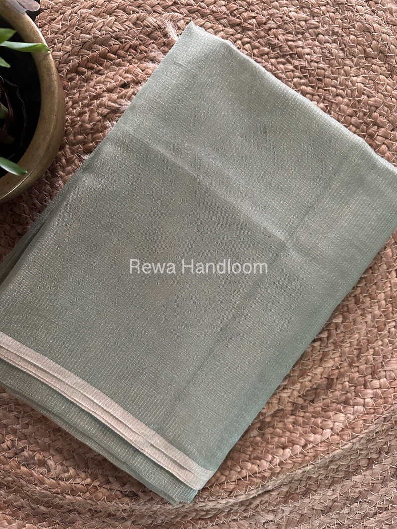 Maheshwari Light Pista Green Tissue Silk Saree TCB0029