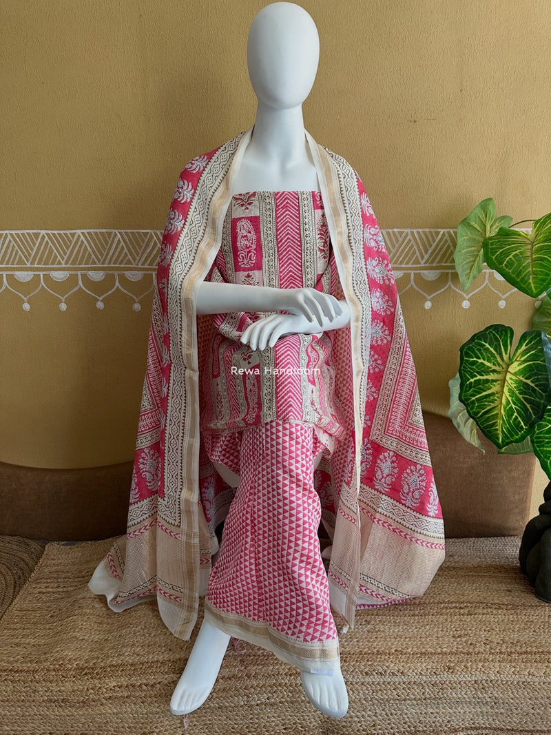 Maheshwari Bagh Indigo Print Suit