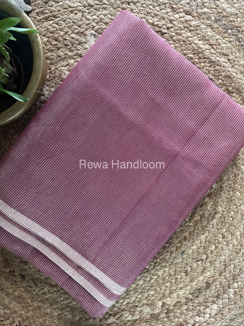 Maheshwari Dark Onion Pink Tissue Silk Saree TCB0030