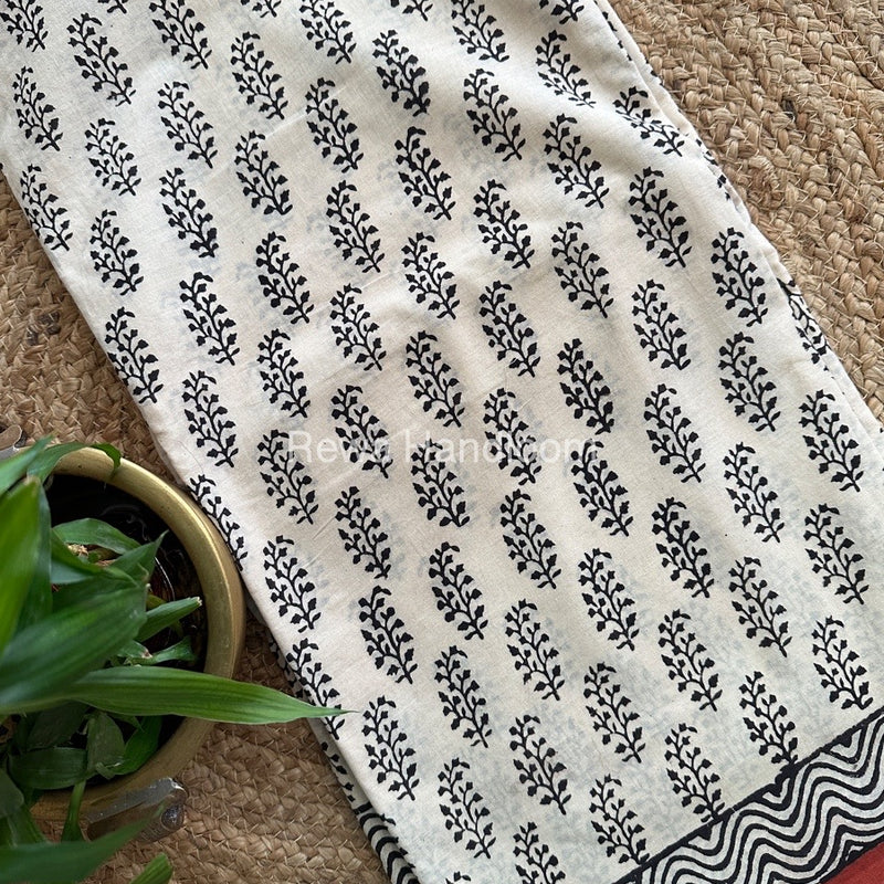 Cream Cotton Printed Saree CS012