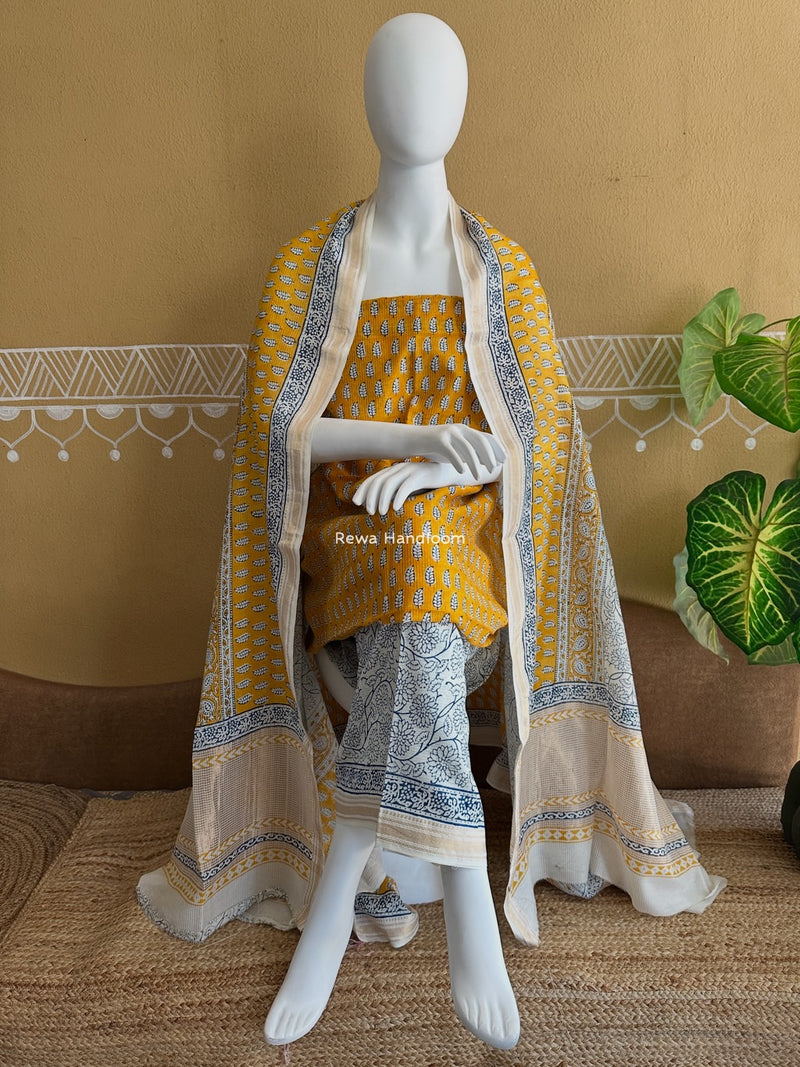 Maheshwari Bagh Indigo Print Suit