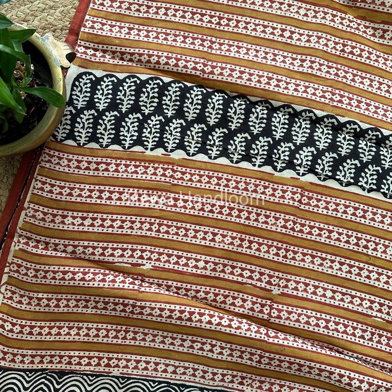 Cream Cotton Printed Saree CS012
