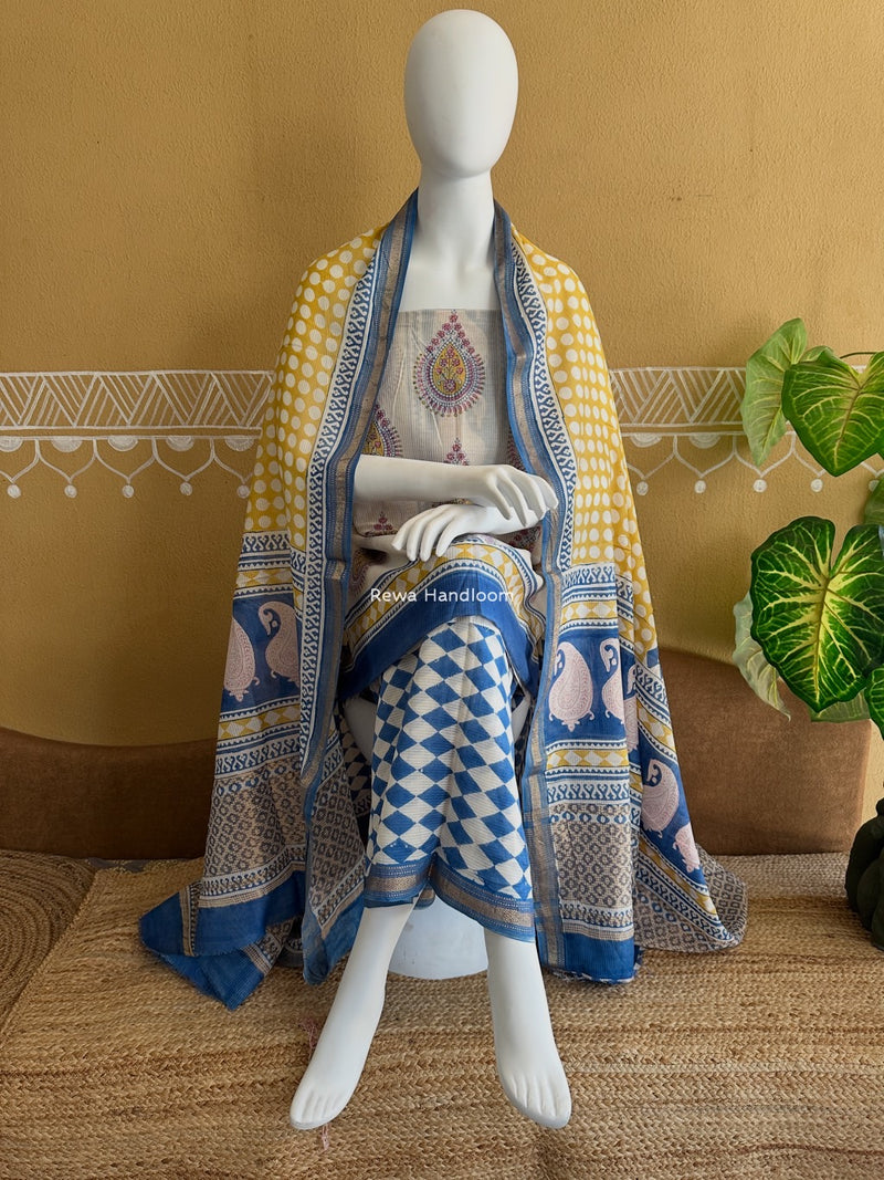 Maheshwari Bagh Indigo Print Suit