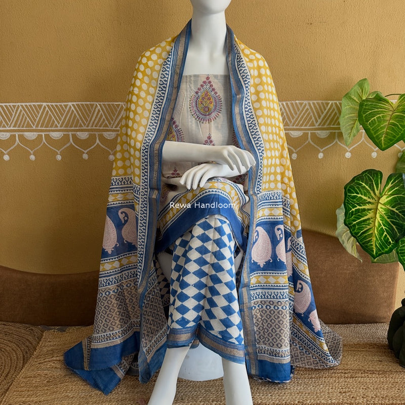 Maheshwari Bagh Indigo Print Suit