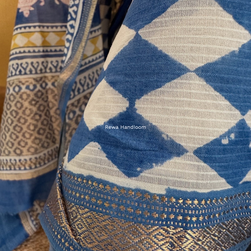 Maheshwari Bagh Indigo Print Suit
