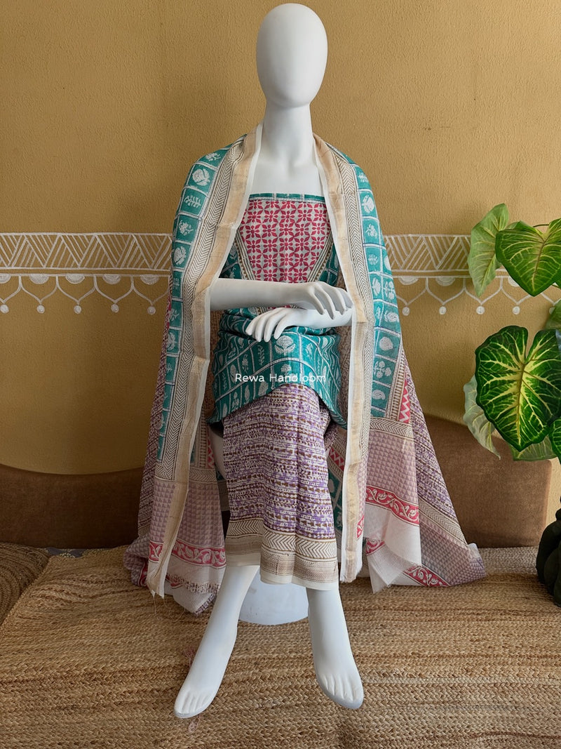 Maheshwari Bagh Indigo Print Suit