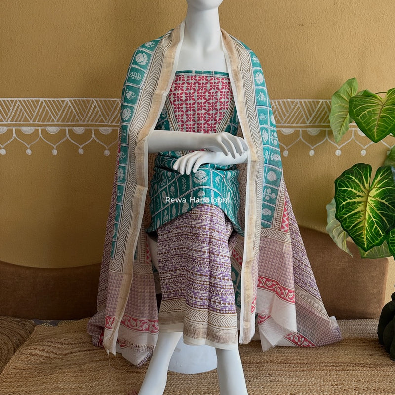 Maheshwari Bagh Indigo Print Suit