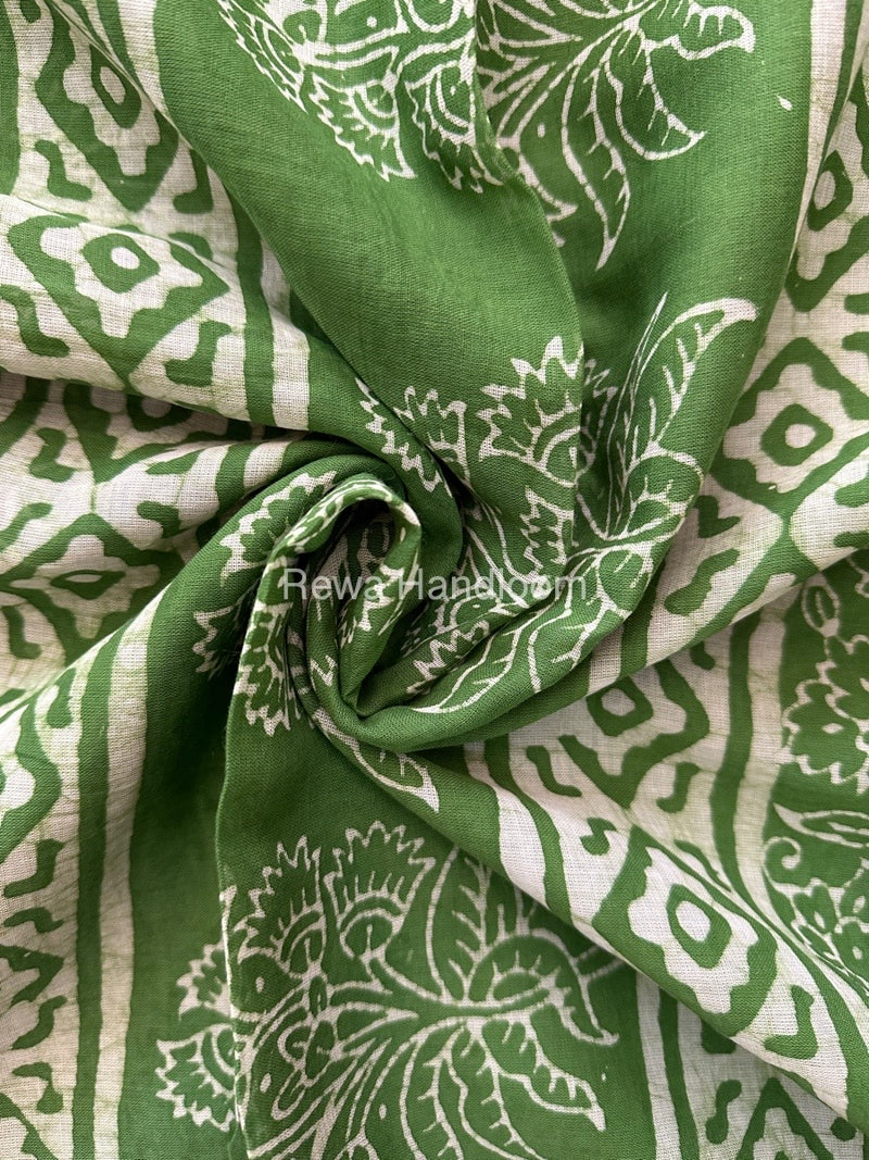  Green Cotton Printed Saree CS04