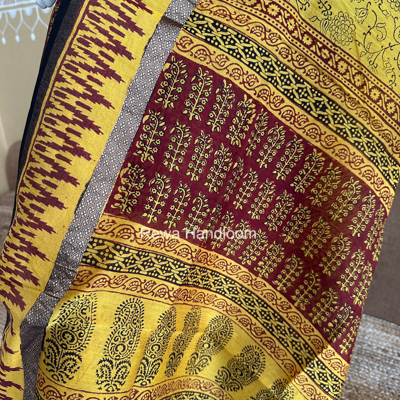 Maheshwari Red-Yellow Bagh Print Suit BSP0236