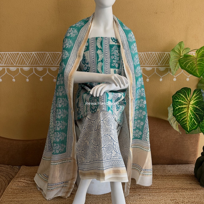 Maheshwari Bagh Indigo Print Suit