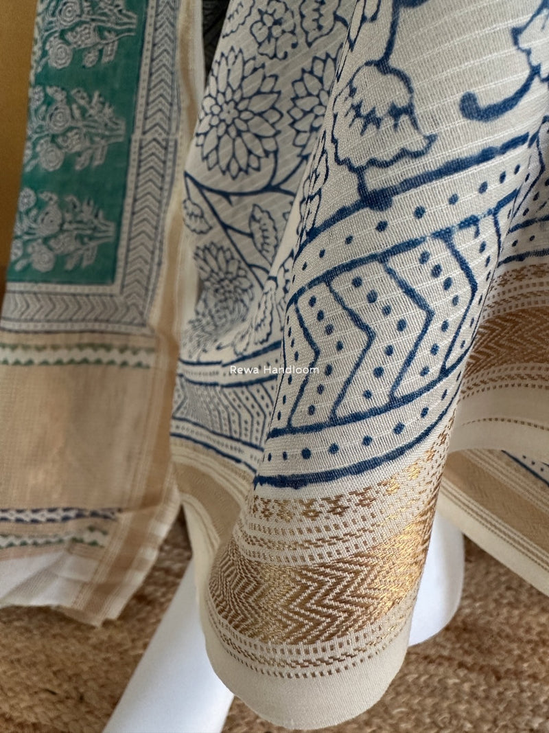 Maheshwari Bagh Indigo Print Suit