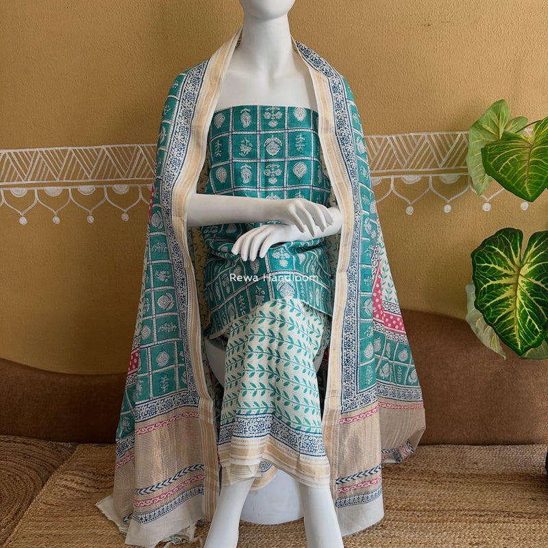 Maheshwari Bagh Indigo Print Suit